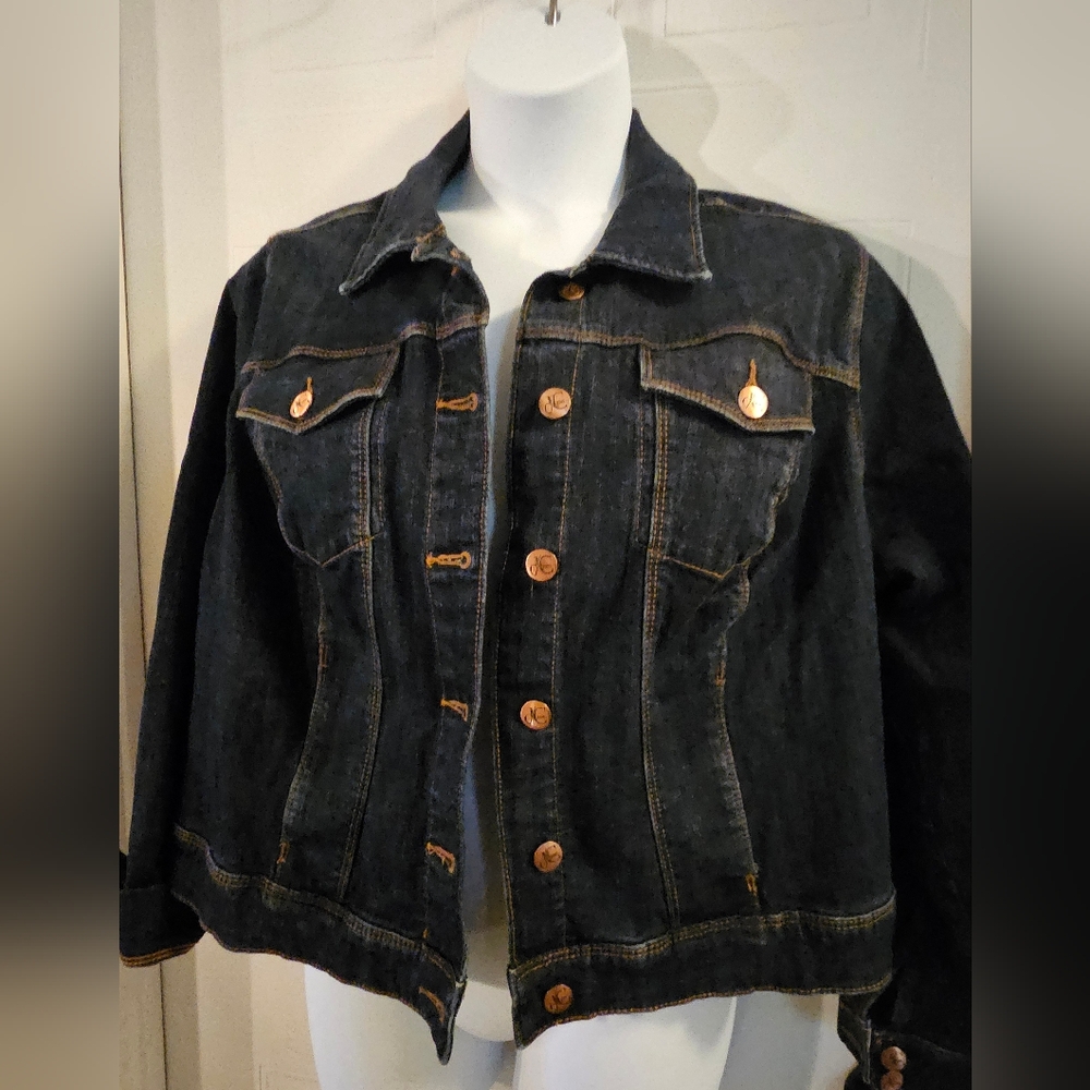 Penningtons DC jeans denim Jean jacket 1X. Brass Colour Buttons